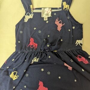 Sugar Navy Dress with Unicorn and Star Print